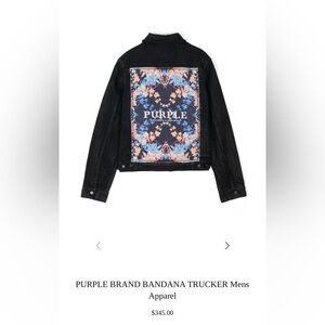 Purple Brand Bandana Trucker Denim Jacket